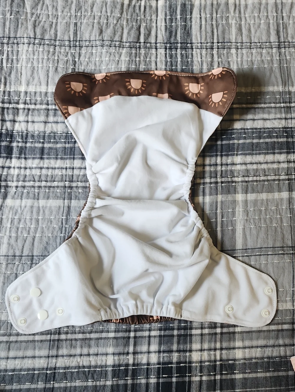 HappyFlute Reusable Cloth Diaper - Pink, White, Brown